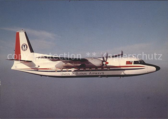 Flugzeuge Zivil Union of Burma Airways Fokker F27 Mk200 PH-FFA