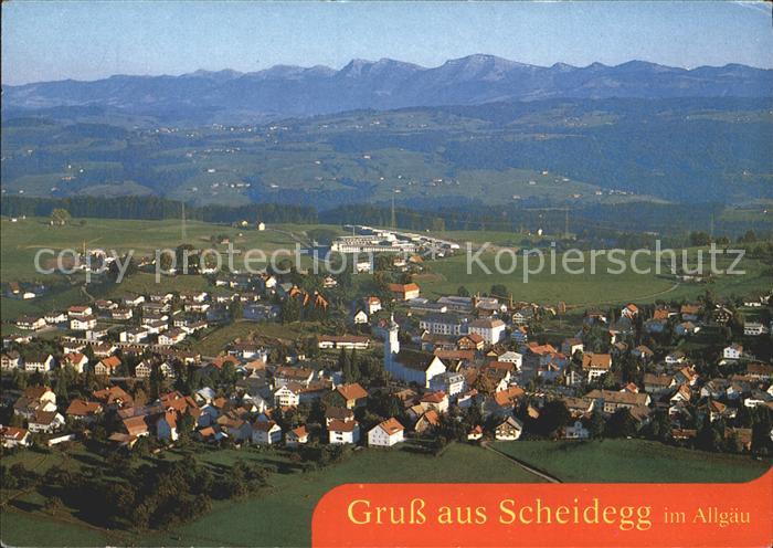 Scheidegg Allgaeu Kurort mit Allgaeuer Alpen Fliegeraufnahme