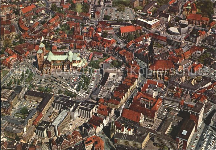 Muenster Westfalen Dom Lambertikirche Prinzipalmarkt Fliegeraufnahme