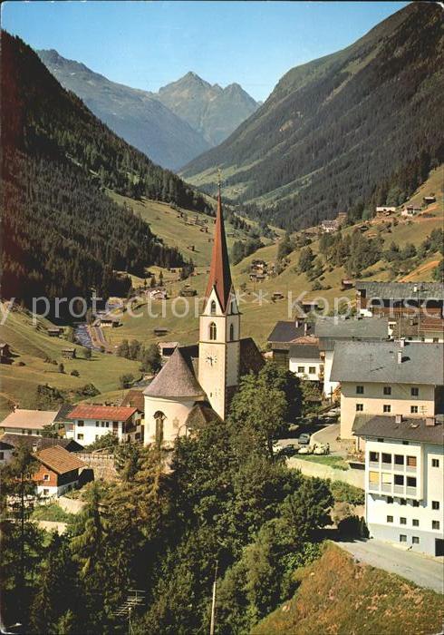Kappl Tirol Ortsansicht mit Kirche Paznauntal Alpen