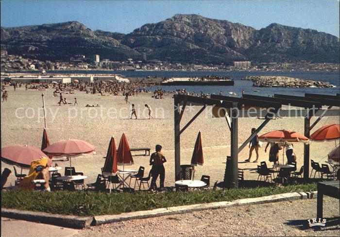 Marseille Bouches-du-Rhone Nouvelle Plage du Prado Montagnes Strand