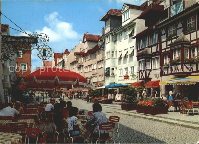 Lindau Bodensee Hauptstrasse Fussgaengerzone Strassencafe