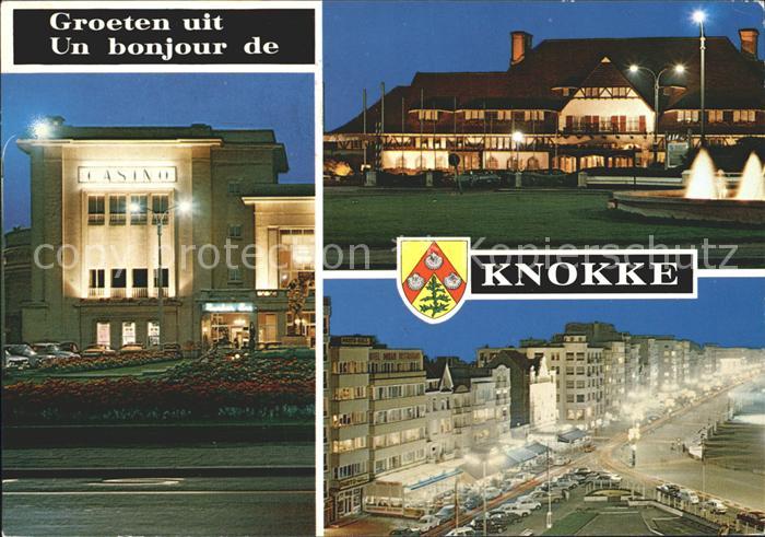 Knokke-Heist Casino Restaurant Uferstrasse Nachtaufnahme
