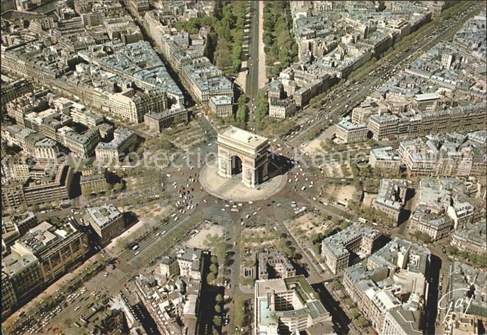 Paris Arc de Triomphe Place de l'Etoile vue aerienne