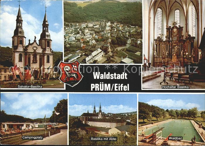 Pruem Eifel Salvator Basilika Hochaltar Abtei Campingplatz Waldbad