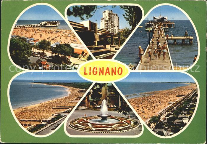 Lignano Strand Seebruecke Hotel Springbrunnen