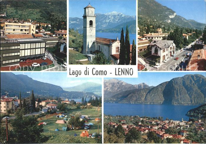Lenno Lago di Como Teilansichten Kirche Campingplatz Comersee Alpen