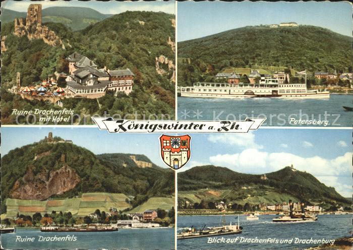 Koenigswinter Burgruine Drachenfels Hotel Petersberg Rhein Dampfer Drachenburg
