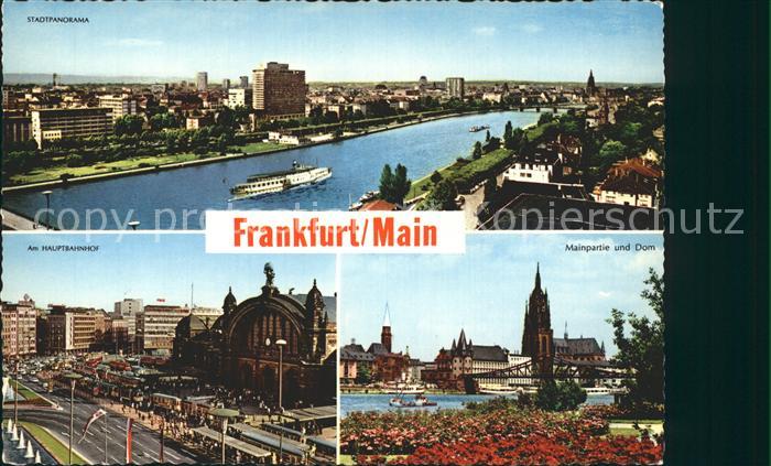 Frankfurt Main Panorama Hauptbahnhof Mainpartie Dom