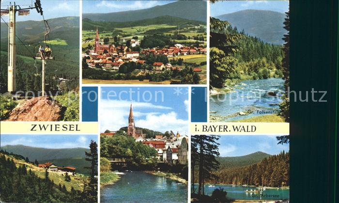 Zwiesel Niederbayern Sessellift Grosser Falkenstein Arbersee Partie am Fluss