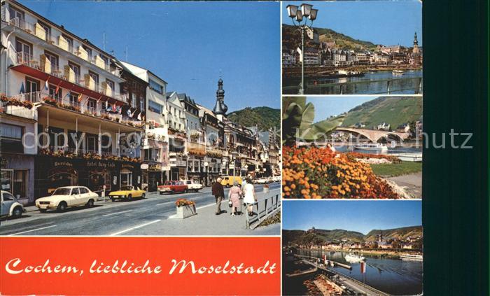 Cochem Mosel Strassenpartie Weinstadt Promenade Bruecke Binnenschifffahrt