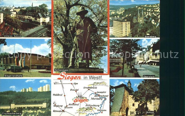 Siegen Westfalen Schloss Huettenmann Denkmal Giersberg Oberstadt Fischbacherweg