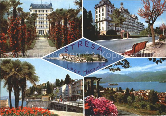 Stresa Lago Maggiore Teilansichten Hotel Uferpromenade Alpenpanorama