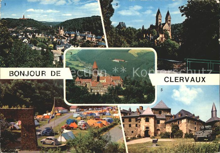 Clervaux Vue generale Eglise Abbaye Camping Chateau