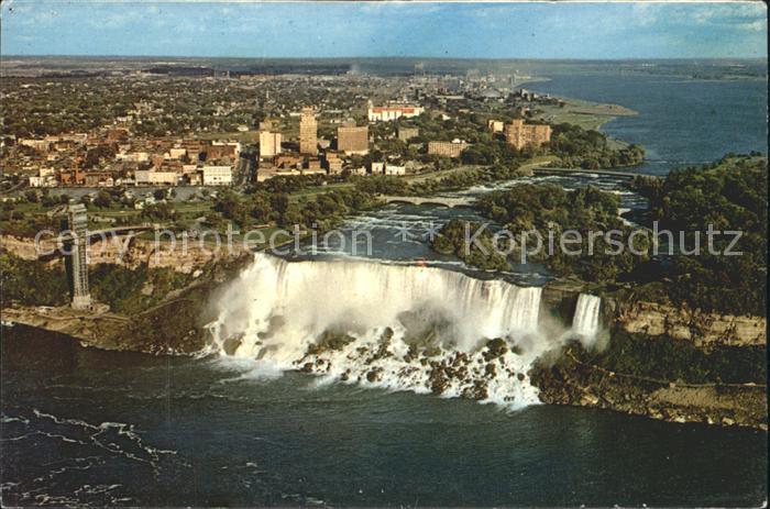 Ontario Canada Niagara Falls American Falls Niagara River aerial view