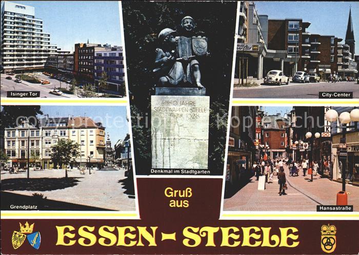 Steele Ruhr isinger Tor Denkmal Stadtgarten City Center Hansastrasse Grendplatz