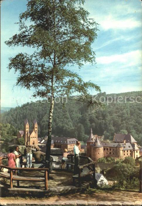 Clervaux Vue generale Eglise paroissiale Saints Compe et Damieren Chateau