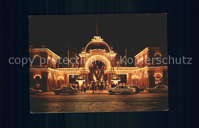 Kobenhavn Indgangen til Tivoli ved nat Tivoli Vergnuegungspark