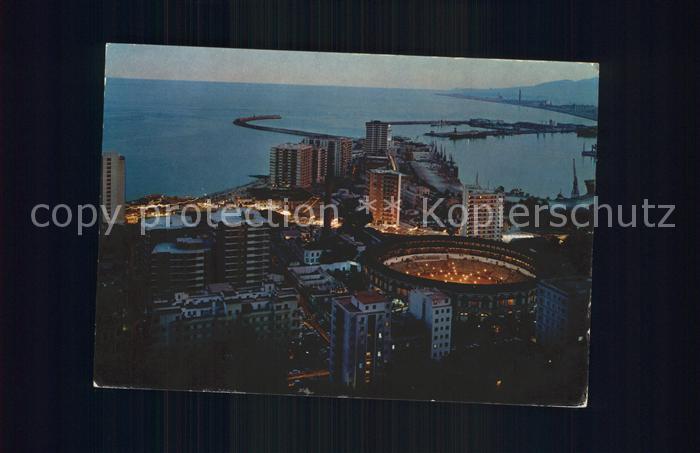 Malaga Andalucia Vista general de noche