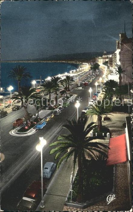 Nice Alpes Maritimes Promenade Anglais la nuit