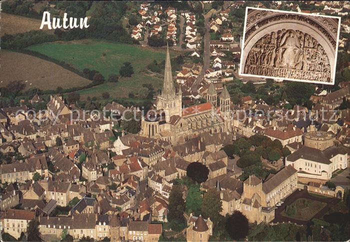 Autun Cathedrale Saint-Lazare Fliegeraufnahme