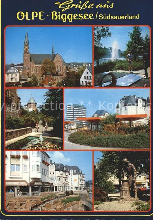 Olpe Biggesee Brunnen Park Kirche