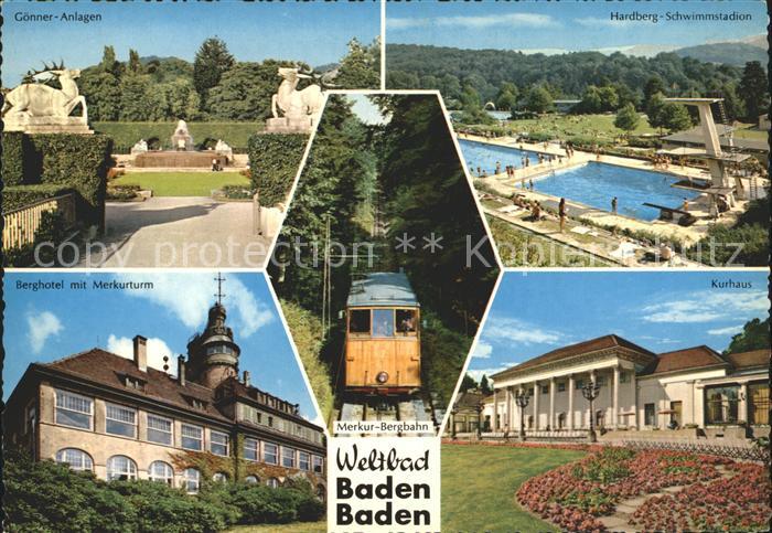 BADEN-BADEN BW Merkur-Bergbahn Kurhaus Hardberg-Schwimmstadion Goenner-Anlagen