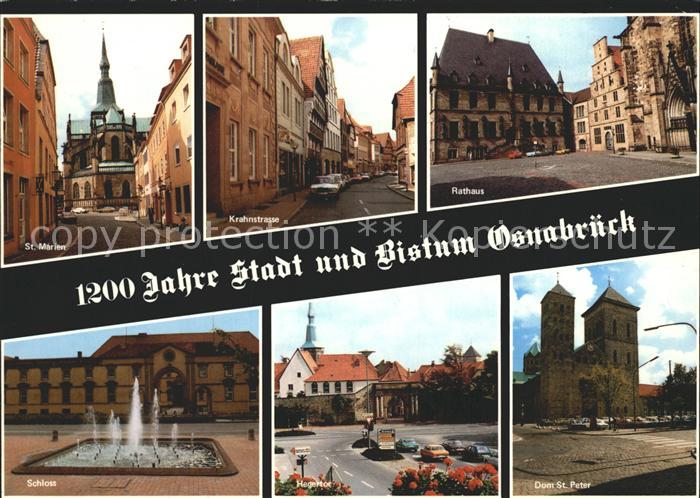 Osnabrueck Rathaus Krahnstrasse St. Marien St. Peter Schloss