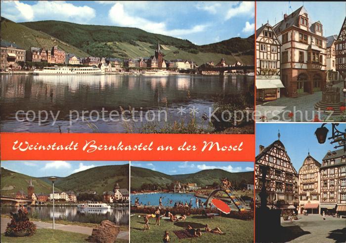 BERNKASTEL-KUES Berncastel Rheinland-Pfalz Schwimmbad Brunnen Personenschiffahrt