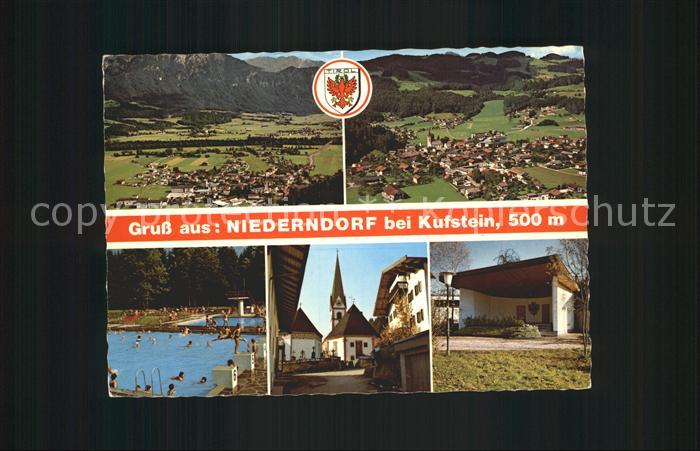 Niederndorf Kufstein Schwimmbad Kirche Fliegeraufnahme