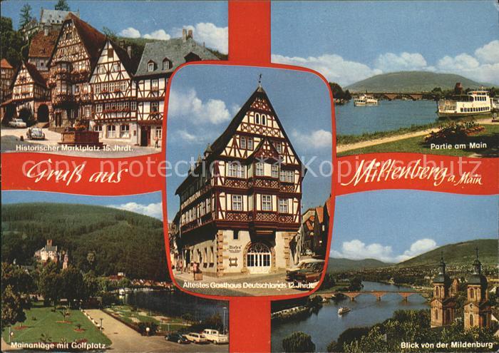 Miltenberg Main Historischer Marktplatz Mainanlage Golfplatz aeltestes Gasthaus