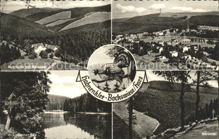 Hahnenklee-Bockswiese Harz Auerhahn mit Baerental Total Grumbacher See Baerental