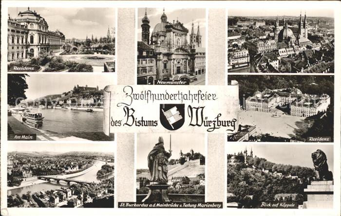 WueRZBURG Bayern Residenz Neumuenstr Am Main Total St Burkardus Festung Marienbe