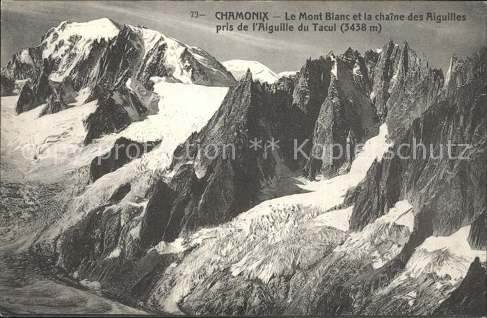Chamonix Mont Blanc et la chaine des Aiguilles pris de l'Aiguille du Tacul
