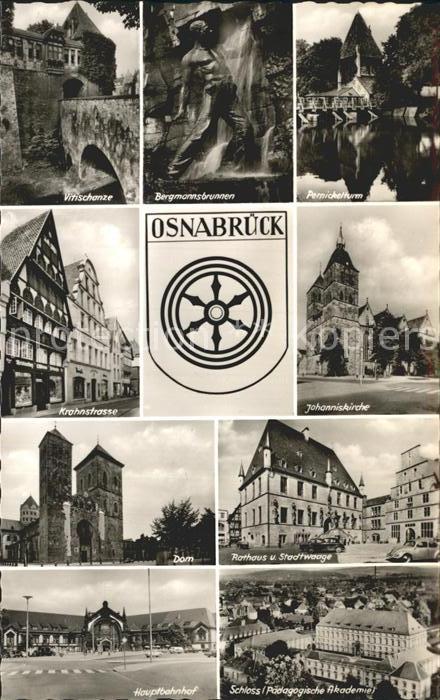 Osnabrueck Vittshcanze Bergmannsbrunnen Pernichelturm Krohnstrasse Johanniskirch