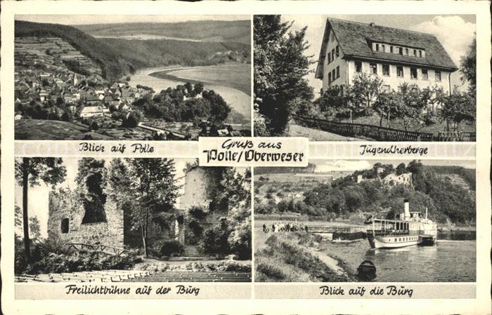 Polle Total Jugendherberge Freilichtbuehne Burg Fahrgastschiff