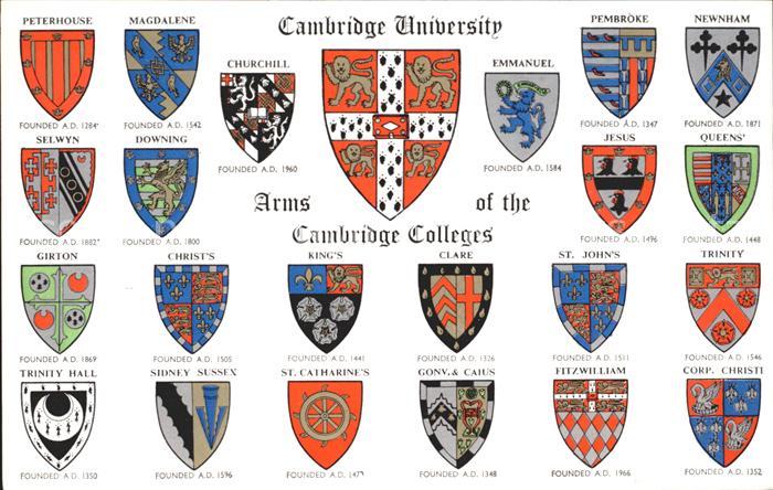 Cambridge Cambridgeshire University and Cambridge Colleges Wappen