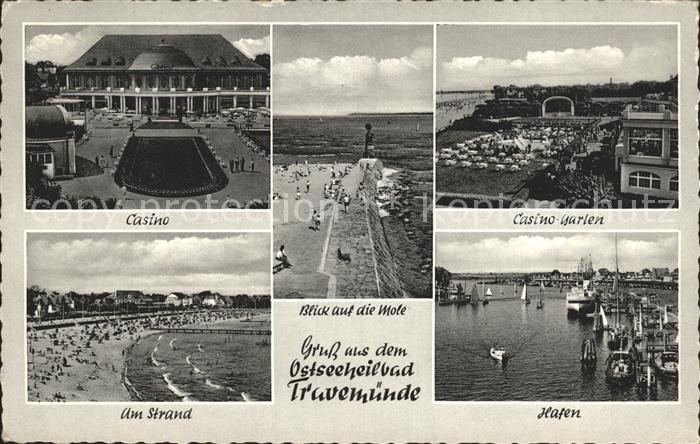 Travemuende Ostseebad Casino Mole Casinogarten Strand Hafen