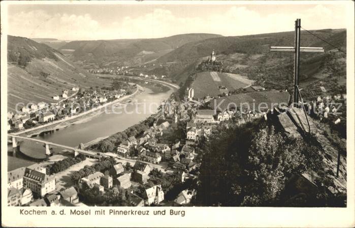 Cochem Mosel mit Pinnerkreuz und Burg