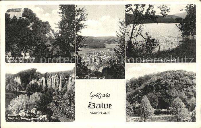 Balve Burg Klusenstein Total Sorpesee Hoennetal Felsengruppe Sieben Jungfrauen B