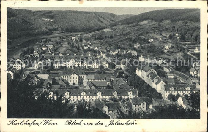 Karlshafen Bad Blick von der Juliushoehe