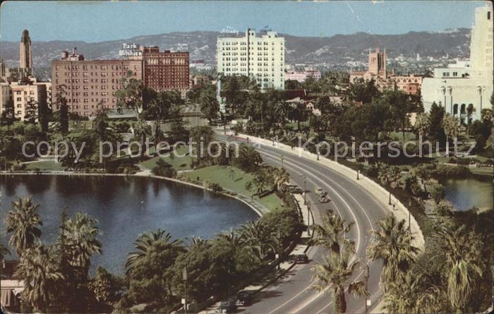 Los Angeles California Wilshire Boulevard with MacArthur Park