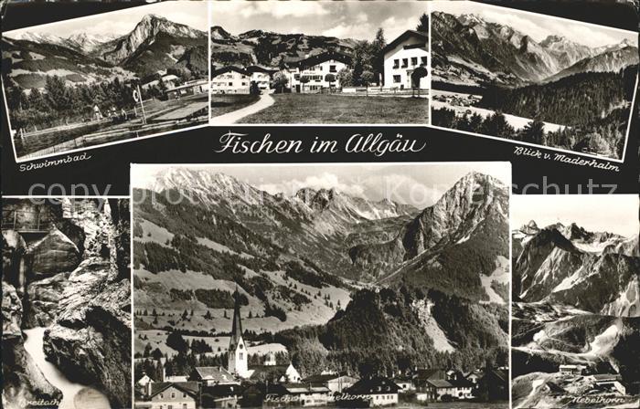 Fischen Allgaeu Schwimmbad Maderhalm Breitachklamm Ortsansicht Nebelhorn