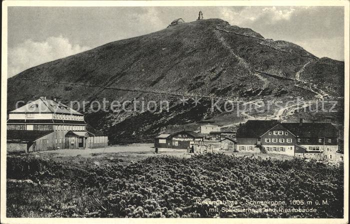 Riesengebirge Krkonose Karkonosze mit Schneekoppe Schlesierhaus und Riesenbaude