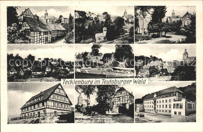 Tecklenburg Steinfurt NRW Suedansichten Nordansicht Freilichtbuehne Jugendherber