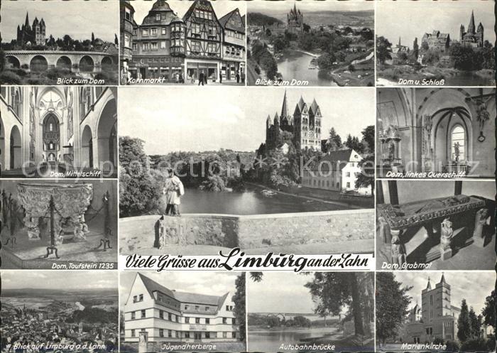 Limburg Lahn Viadukt Dom Kornmarkt Schloss Dom Mittelschiff Querschiff Taufstein
