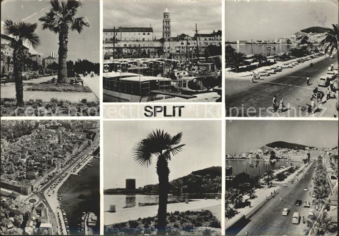 Split Spalato Promenade Hafen Fliegeraufnahme Strand Strasse