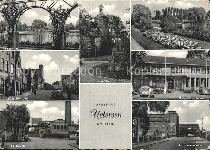 Uetersen Rosarium Kirche Gr Vulfshagen Feldmuehle Spar und Leihkasse Nordmark We