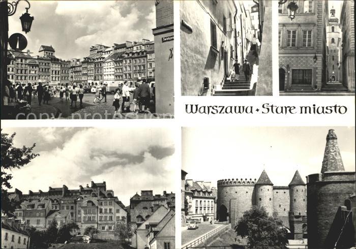 Warszawa Rynek Starego Miasta Domy na skarpie staromiejskiej Ulica Kamienne Scho