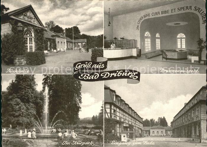 Bad Driburg Trinkhalle Brunnenausgabe Kurpark Springbrunnen Eingang zum Bad
